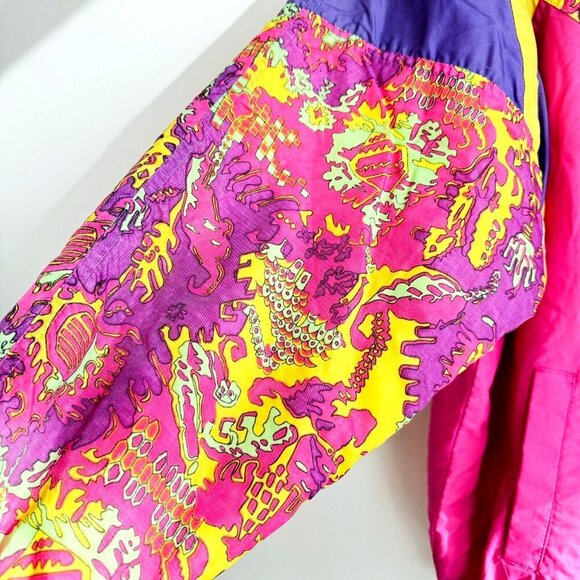 ISPO Vintage 80s 90s Crazy Colourful Pullover Ski Jacket L - Picture 3 of 7